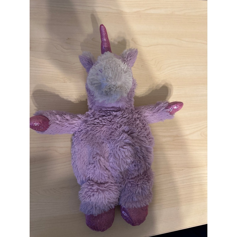 WARMIES Unicorn Plush Stuffed Animal Purple Glitter Accents Toy